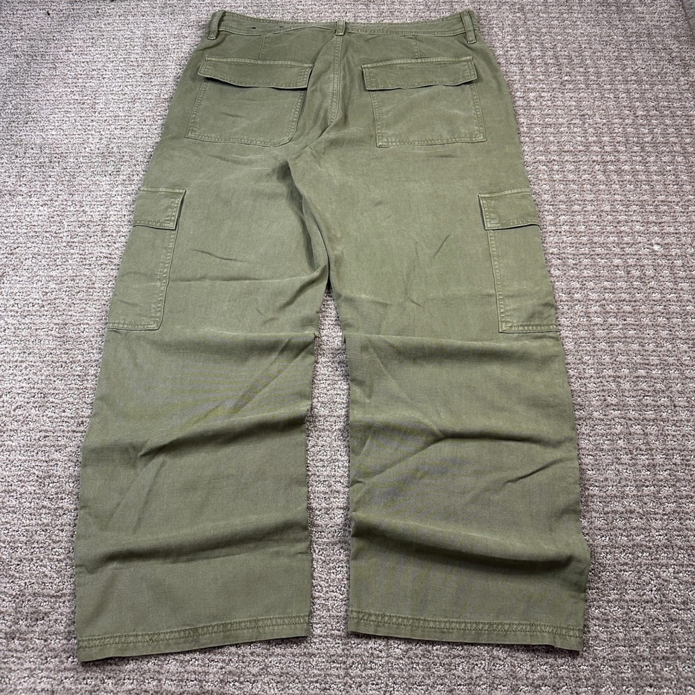 Y2K American Eagle Ex-Boyfriend Cargo Pants Olive Green Wide Leg Trousers